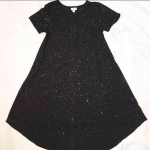 LuLaRoe Elegant Black Sparkly Carly Swing Dress